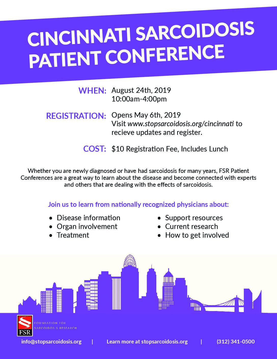 cincinnati save the date flyer foundation for sarcoidosis research