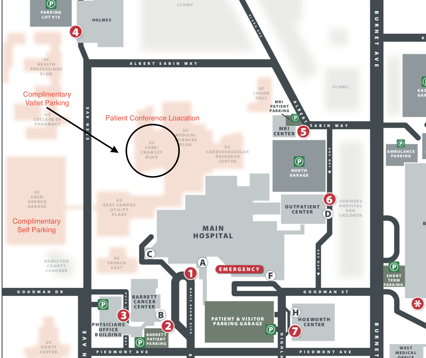 Cinncy Patient Conf Parking Map | Foundation for Sarcoidosis Research