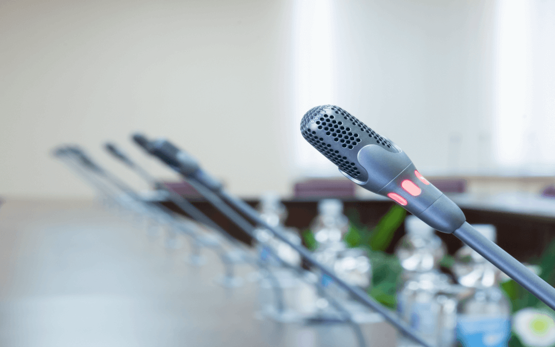 microphones at a panel