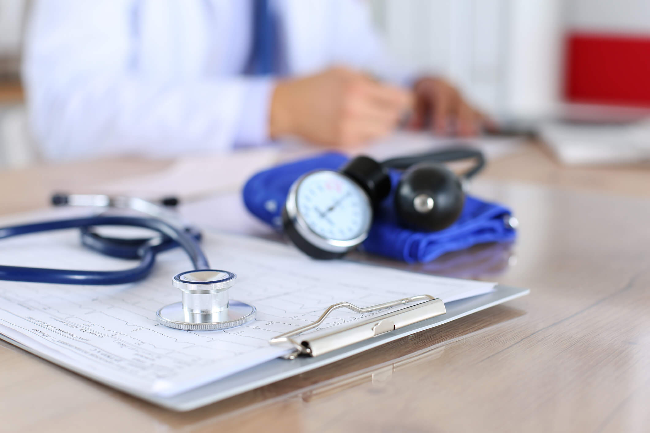 close up of stethoscope on a lab chart